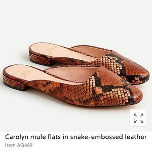 NIB J Crew Snake embossed Leather Mule